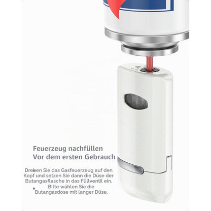 Jet Flamme Feuerzeug – Sturmfeuerzeug Weiß, Nachfüllbar