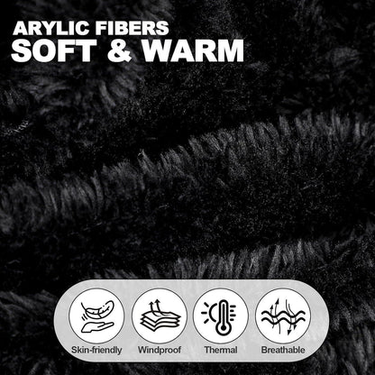 Thermo Strickmütze Damen Fleecegefüttert mit Schal | Wintermütze Balaclava