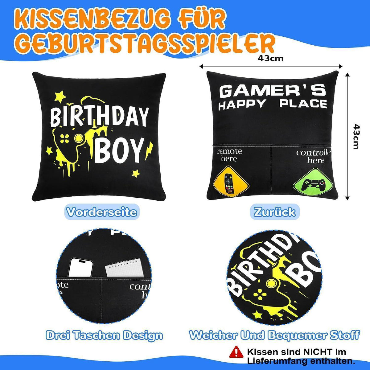 Gamer Geschenkset 11 Jahre | Geburtstagsgeschenk Junge mit Becher & Kissen