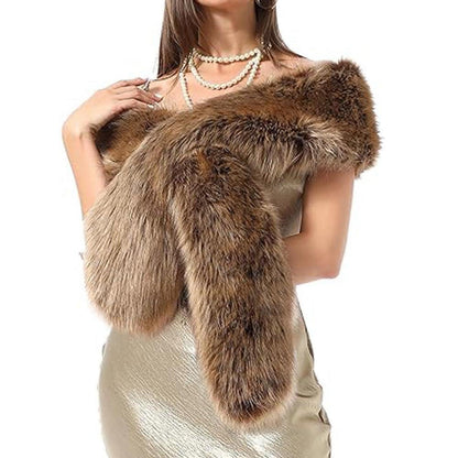 Faux Pelz Kragen Schal Damen Winterwarm & Elegant