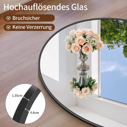 Großer Ganzkörperspiegel 198x101cm – Stehend, Hängend, Modern
