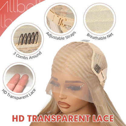 22 Zoll Lange Gerade Blond Lace Front Perücke – Glueless & Vielseitig