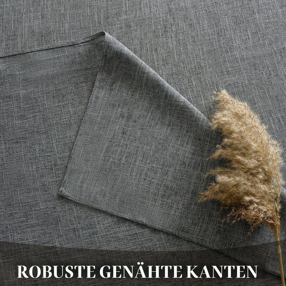 Abwaschbare Tischdecke Grau 240x140 cm – Leinenoptik & Wasserabweisend