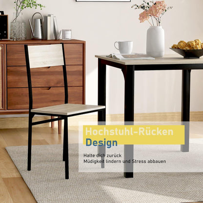 Kompaktes Esstisch-Set mit 2 Stühlen – Modern & Platzsparend