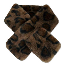 Schal Damen Kunstfell Leopardenmuster warm und stilvoll