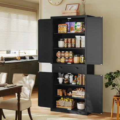 Hochschrank Küchenbuffet Schwarz – Vielseitiger Vorratsschrank