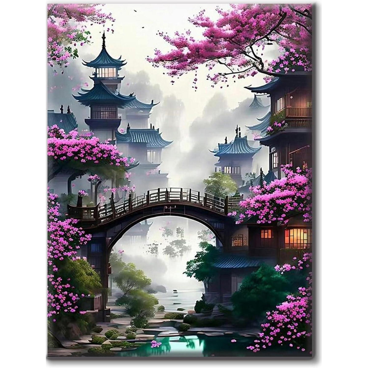 Diamant Painting Blumen 30x40cm 5D – DIY Bastelset Wanddeko