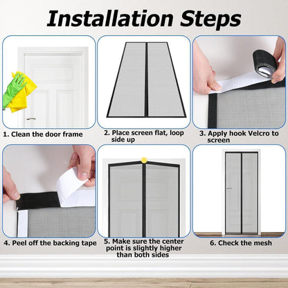 Magnetvorhang 75x190 cm – Fliegengitter ohne Bohren, selbstschließend