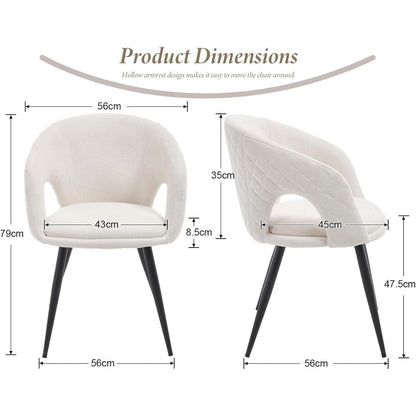 Esszimmerstühle 2er Set, Beige, Stepp-Design & Durchbrochene Rückenlehne
