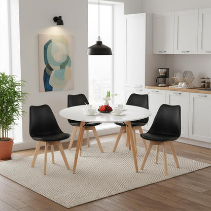 Esstisch Set 120cm mit 4 skandinavischen Stühlen
