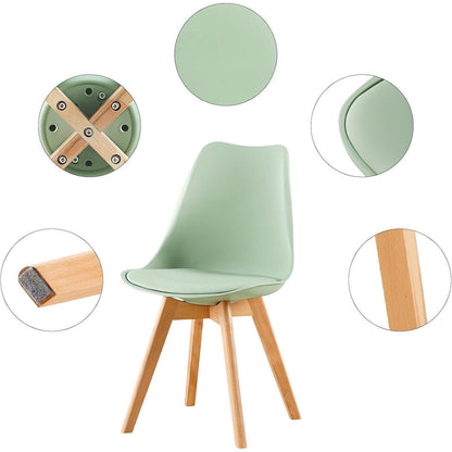 Esstisch Set 100cm Holztisch & 2 Eiscreme-Grüne Stühle