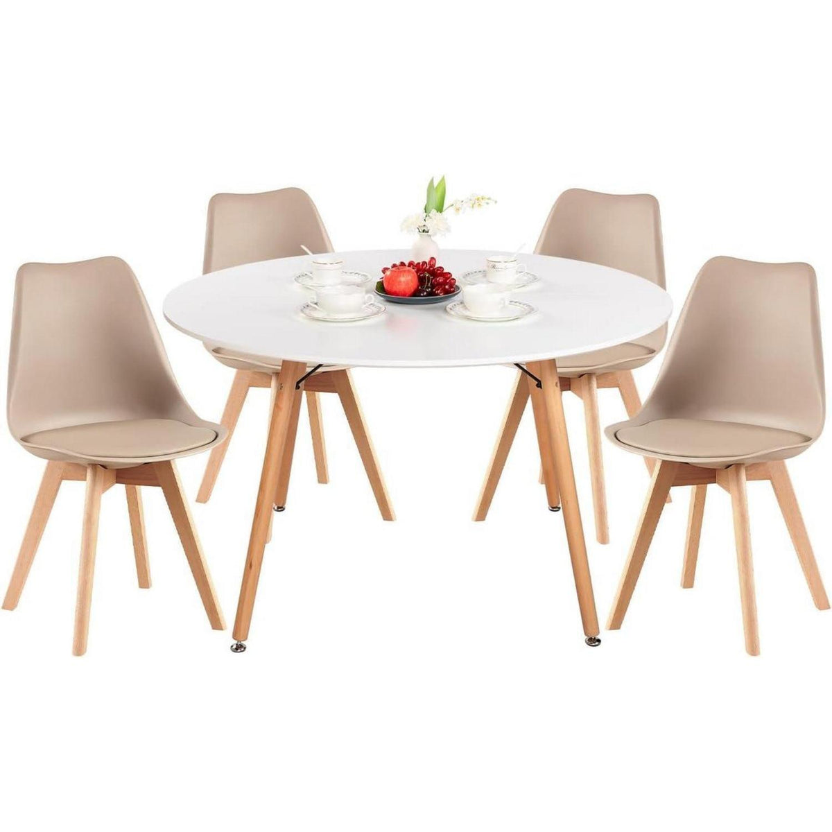 Esstisch Set 120cm mit 4 skandinavischen Stühlen
