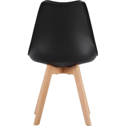 Esstisch Set 100cm Weiß mit 2 Schwarz Buche Stühlen