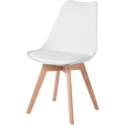 Esstisch Set 100cm Holz & Weiß mit 2 skandinavischen Stühlen