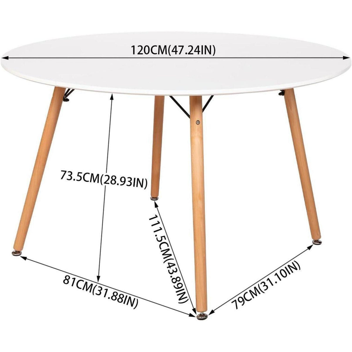 Esstisch Set 120cm Weiß mit 2 Buche Stühlen