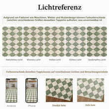 Grüner Teppich 160x230cm Waschbar Kariert Modern Rechteckig
