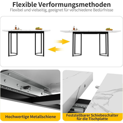 Ausziehbarer Esstisch Weiß 140-179,5 cm – Modern & Vielseitig