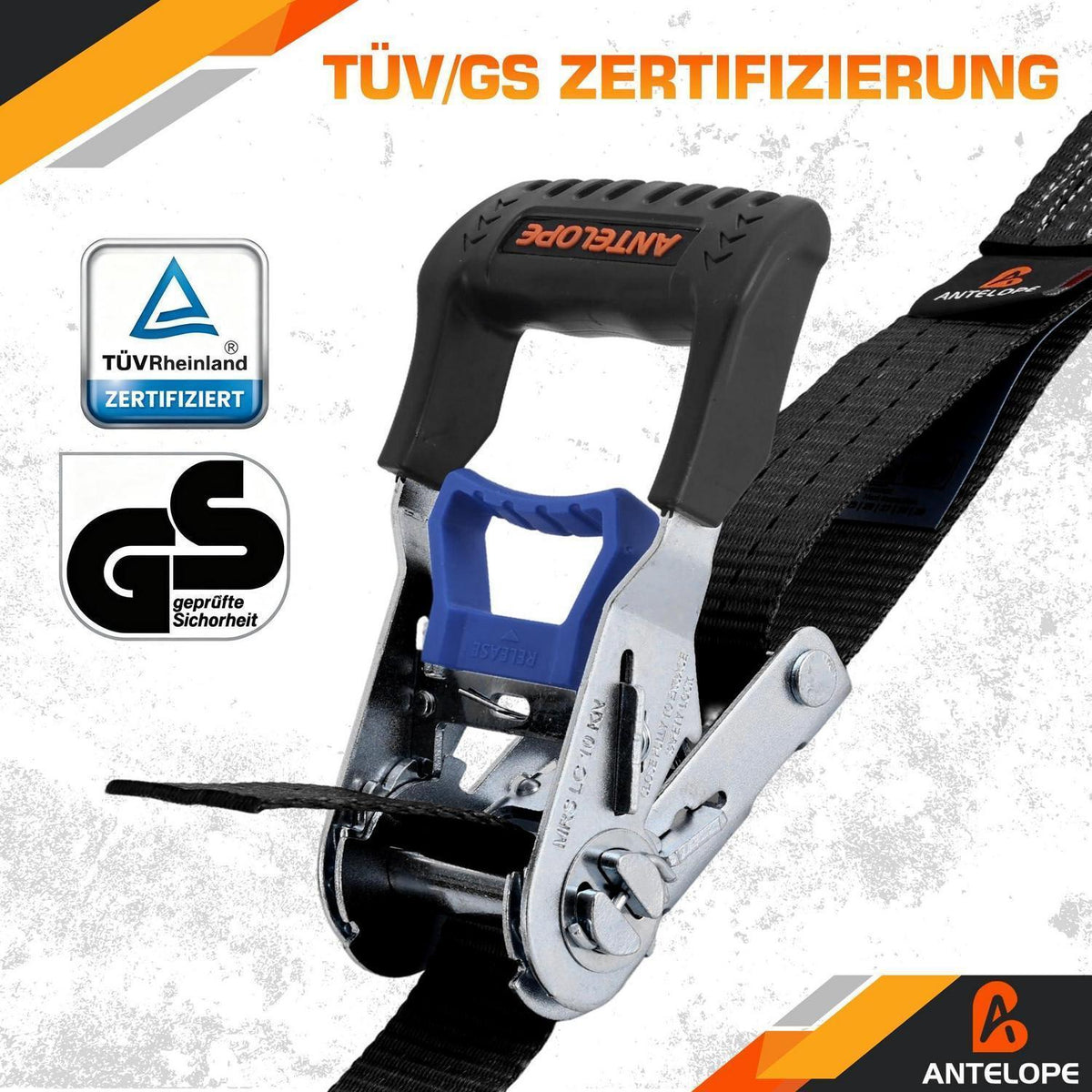 Spanngurte mit Ratsche 4er-Set | J-Haken, 6m Länge
