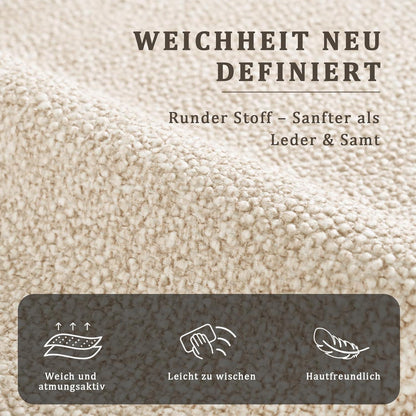 Moderner Esszimmerstuhl Set Creme – Samt, verstellbare Füße