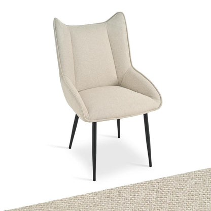 Moderner Esszimmerstuhl Beige – Komfortabler Küchenstuhl mit Leinen-Polyester-Mix