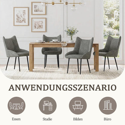 Moderner Esszimmerstuhl Schwarz-Weiß mit Samtbezug & verstellbaren Füßen