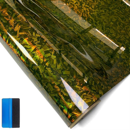 Kohlefaser Aufkleber 30x100cm – Blasenfrei & Chamäleon Gold