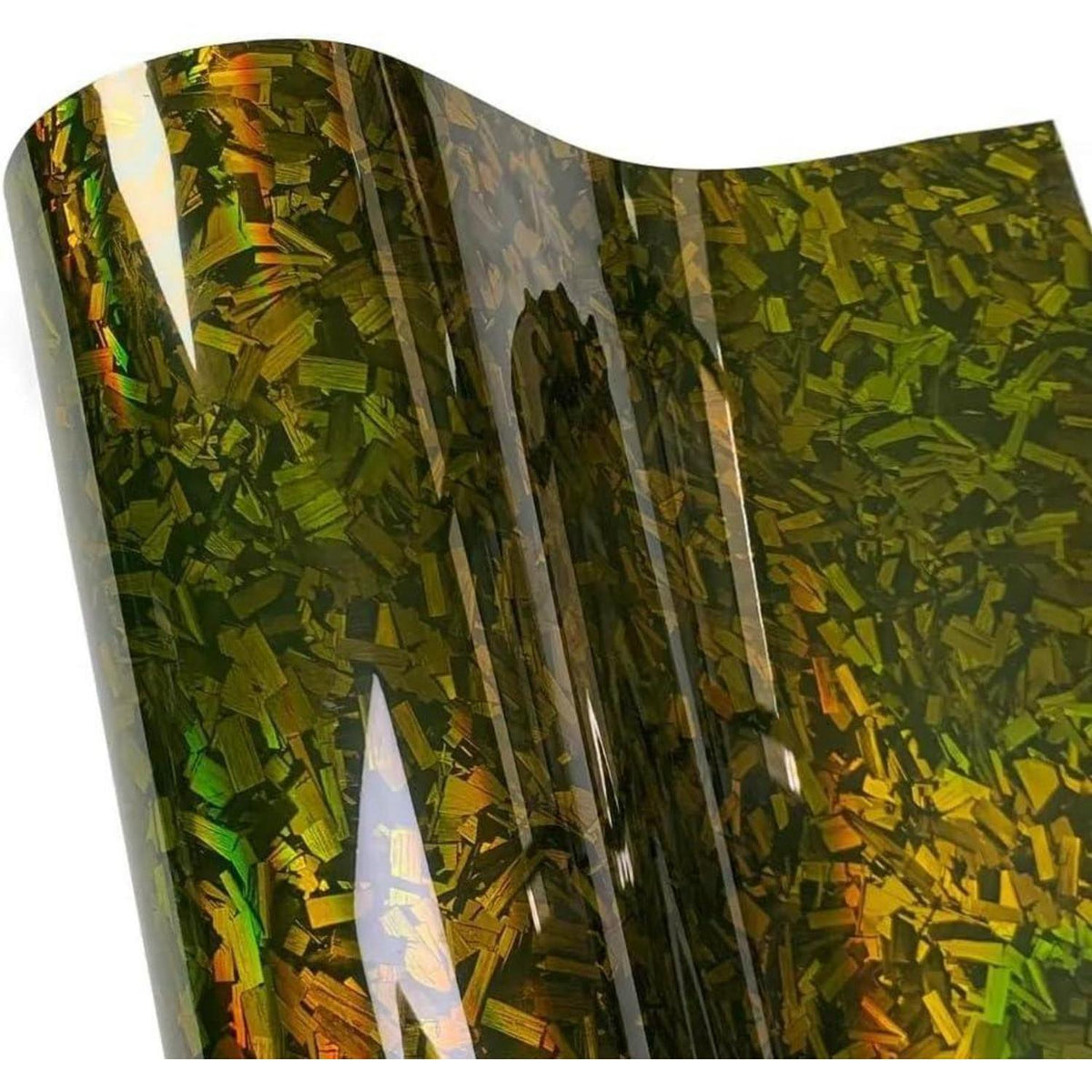 Kohlefaser Aufkleber 30x100cm – Blasenfrei & Chamäleon Gold