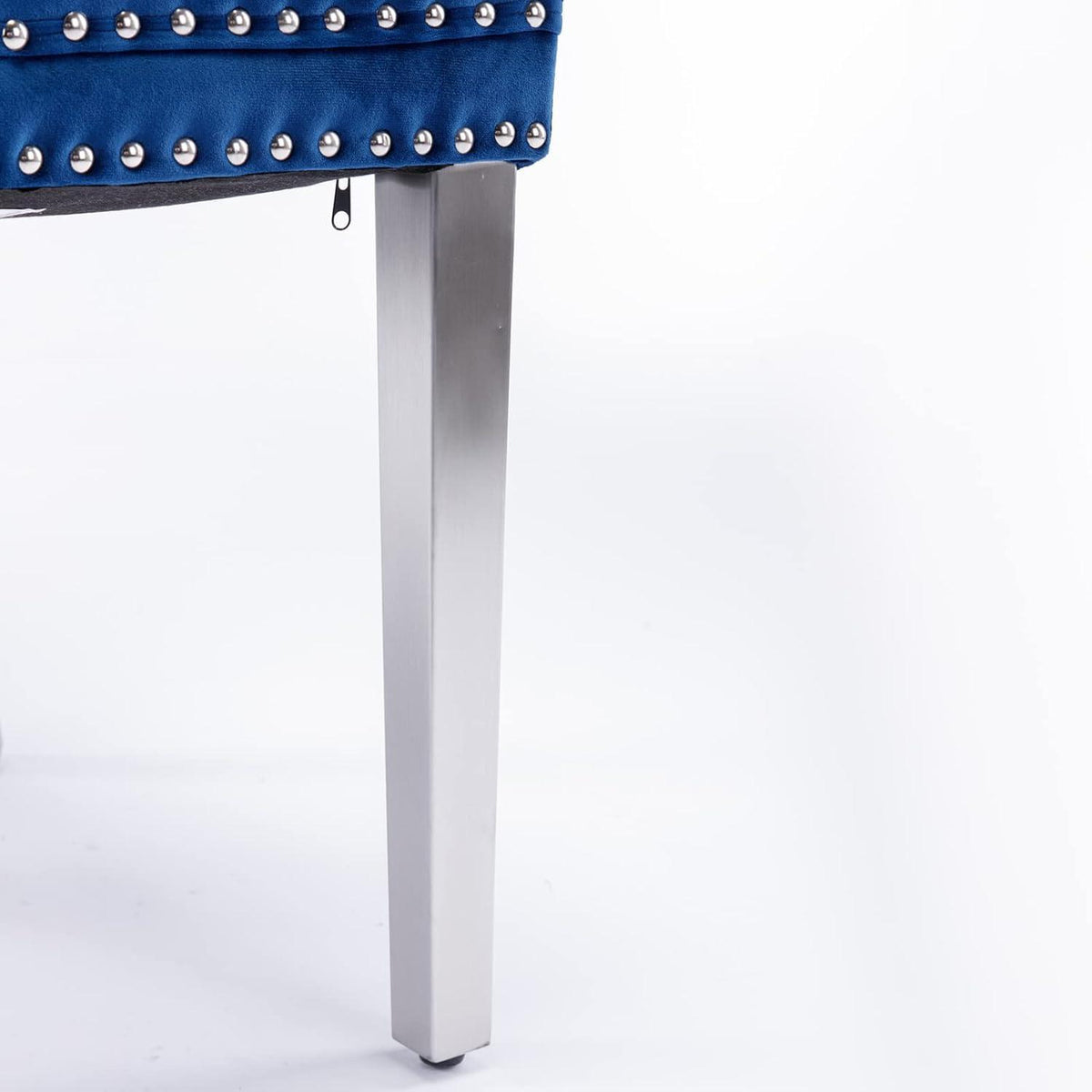 Esszimmerstühle Set 4 Blau & Chrom, Gepolstert & Stabil