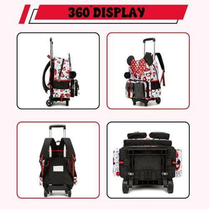 Kinder Trolley Rucksack Set mit Lunchtasche & Federmäppchen Rot