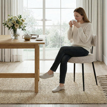 Esszimmerstühle 2er Set Bouclé Braun – Gepolsterte Küchenstühle