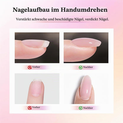 Builder Gel Set für Nagelverlängerung - 4er Set Pink, Nude, Weiß & Braun