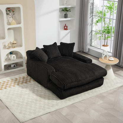 Schwarz Cord Schlafsofa mit Kissen – Komfortabler Entspannungskomfort