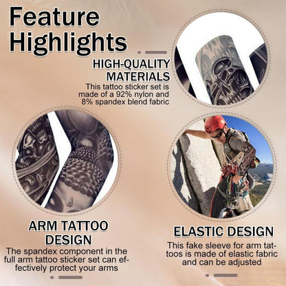 6er Set Tattoo Ärmel Sonnencreme Armlinge für Party & Cosplay