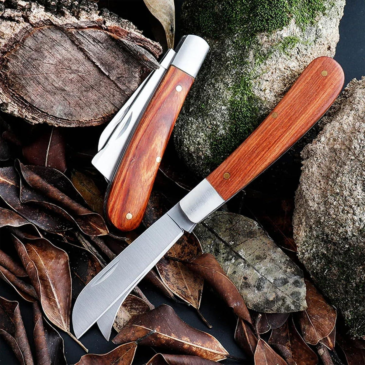 Gartenmesser 2-fach mit Okuliermesser für Veredelung & Beschneiden