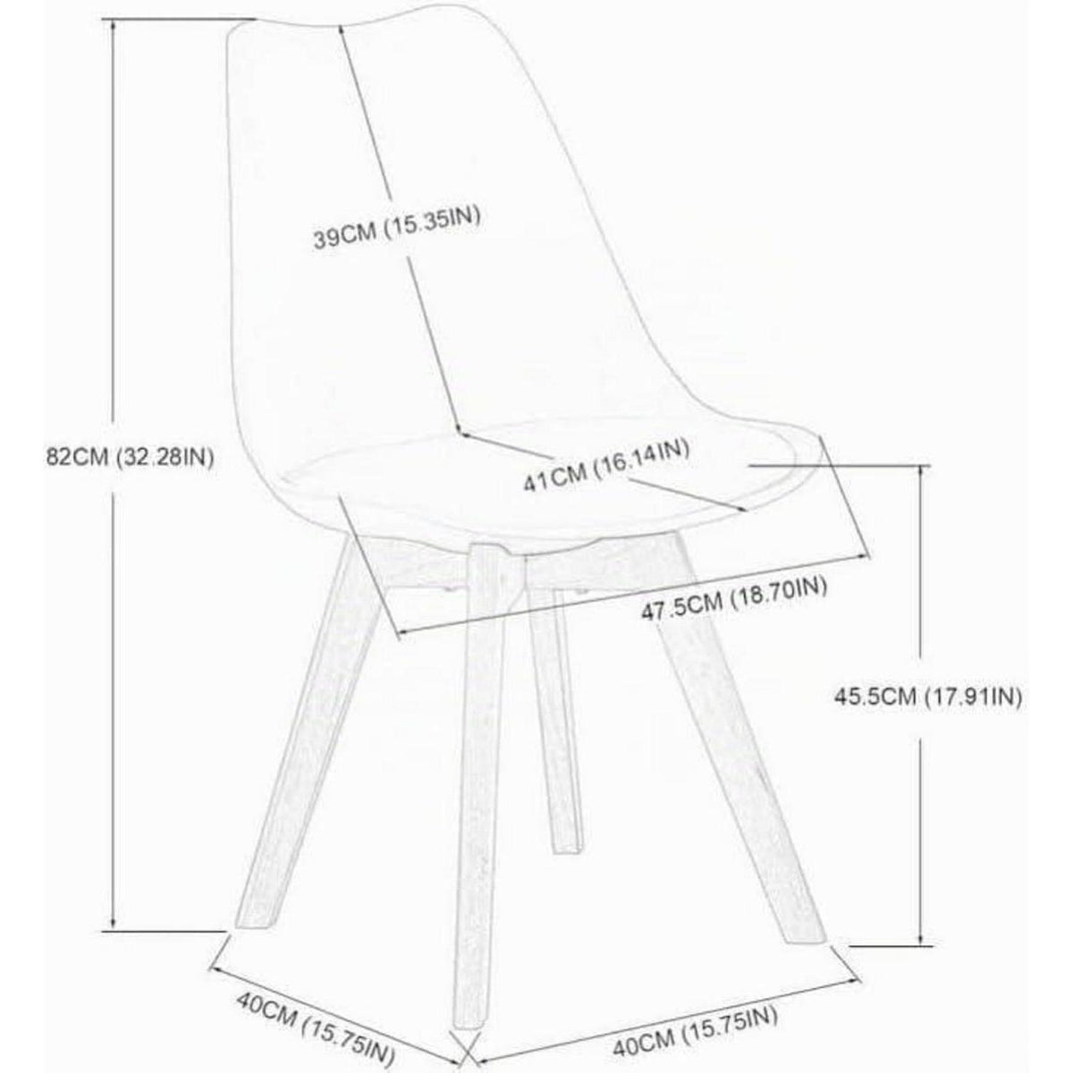 8 Esszimmerstühle Skandinavisch mit Sitzkissen & Holzbeinen