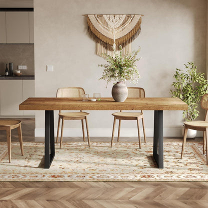 Industrietisch Esstisch Massivholz 160cm Braun