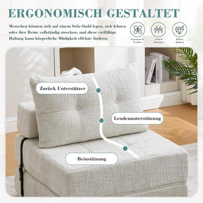 Klappbares Schlafsofa mit Kissen | Boneless Couch für Wohnzimmer