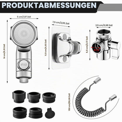 Handbrause Waschbecken mit 3m Schlauch & 3 Strahlarten
