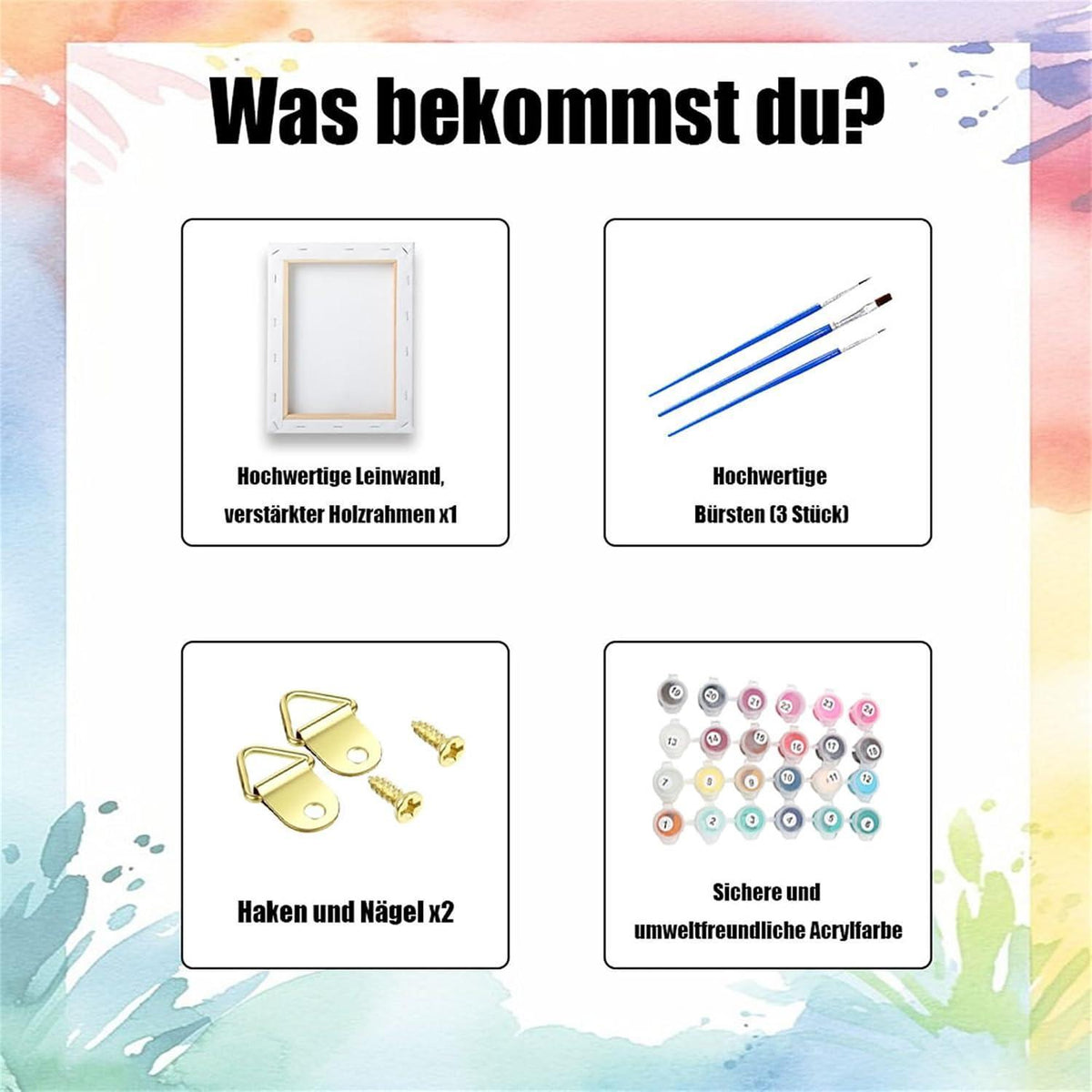 Malen nach Zahlen Giraffe mit Rahmen – DIY Badezimmer Deko
