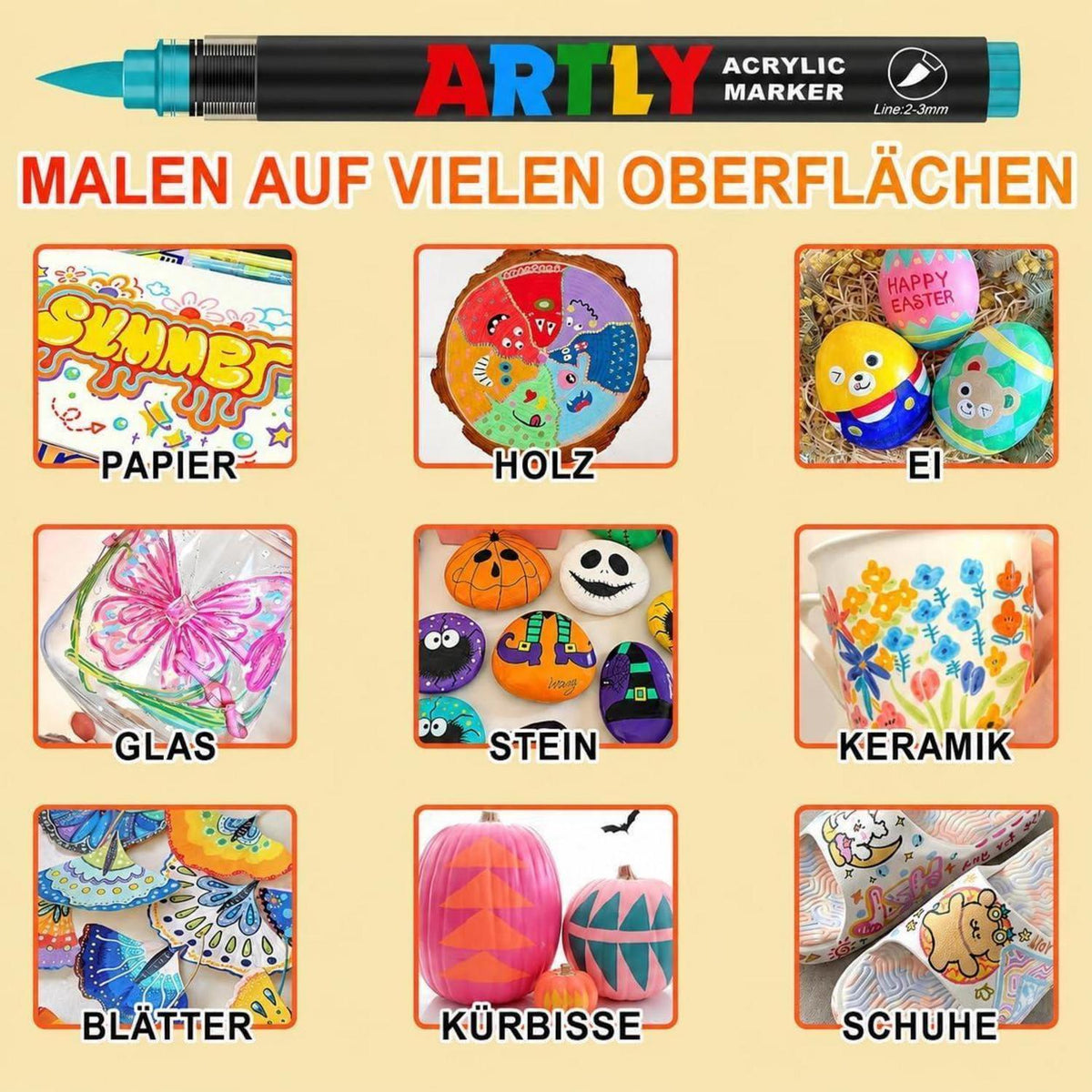 Acrylstifte Set 320 Farben – Deckend & Wasserlöslich