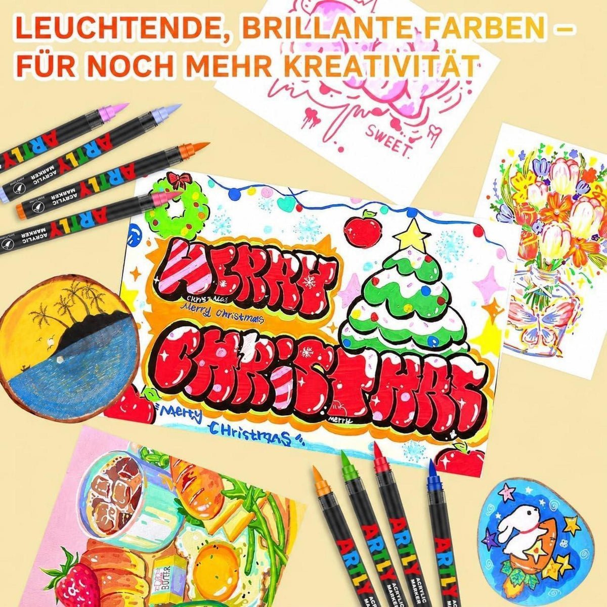 Acrylstifte Set 320 Farben – Deckend & Wasserlöslich