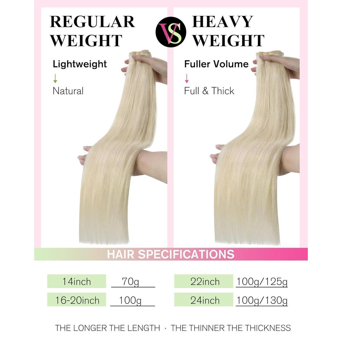 Echthaar Tressen Aschblond 35cm - Remy Weft Extensions