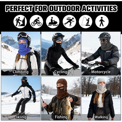 Sturmhaube Winter Mütze Fleece Skimaske für Herren Damen Dunkelgrau