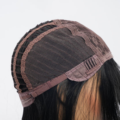 Schwarze Wellenperücke 40cm – Natürlicher Look & Hitzebeständig