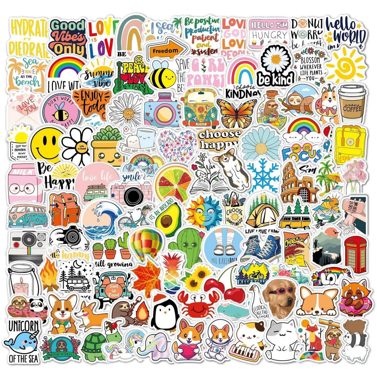 200 Aesthetic Sticker Set – Cute VSCO Aufkleber für Laptop & Co.
