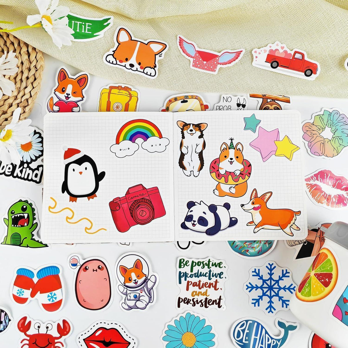 200 Aesthetic Sticker Set – Cute VSCO Aufkleber für Laptop & Co.
