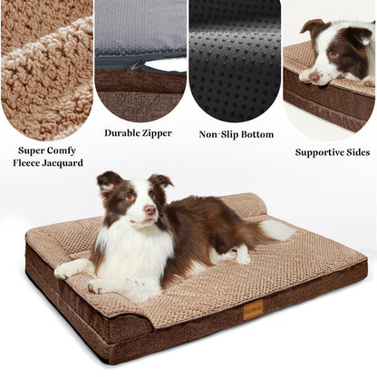 Orthopädisches Hundebett Groß, Braun – L 122x76cm