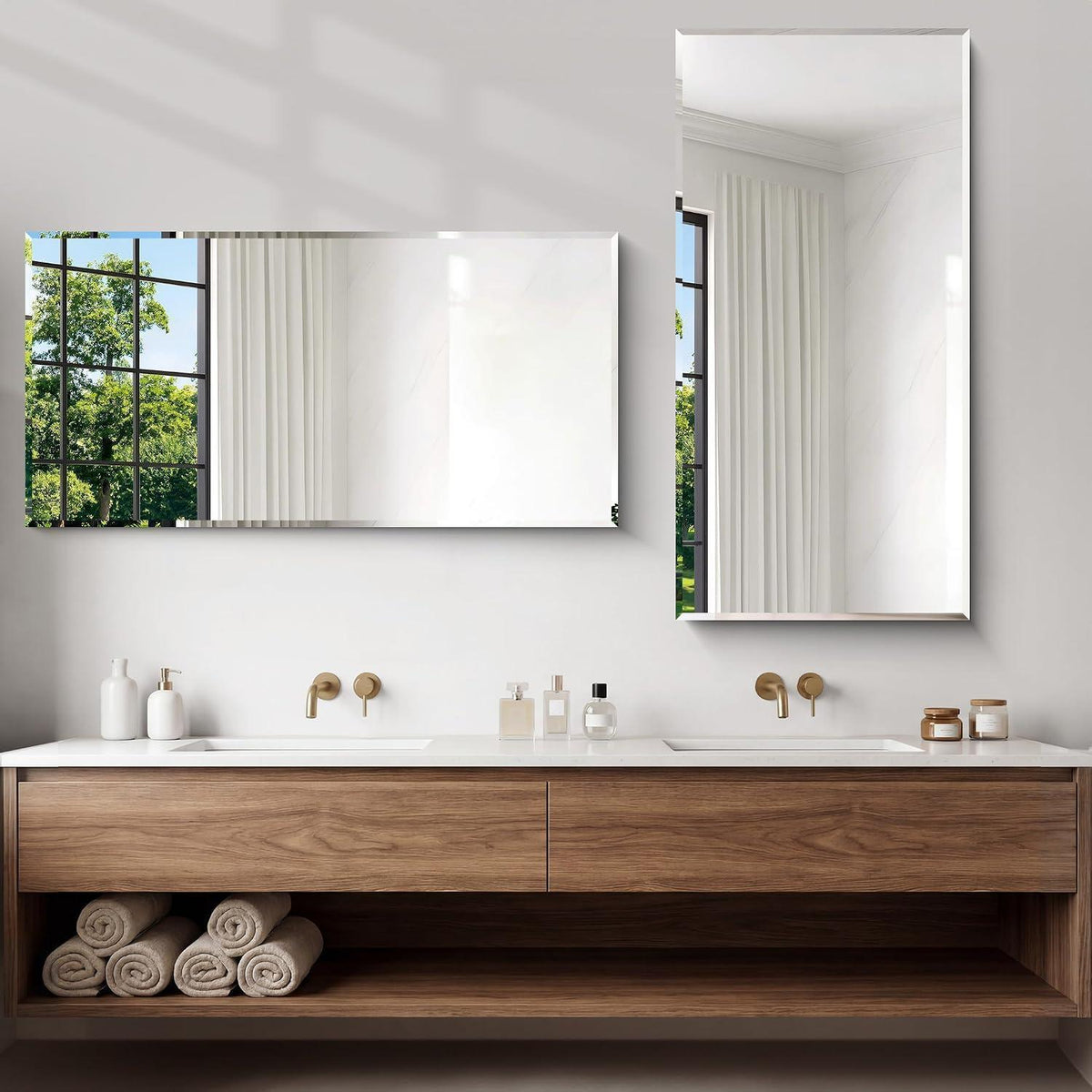 Rahmenloser Wandspiegel Rechteckig 120x60 cm – Modern & Vielseitig