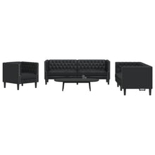Chesterfield Polstersofa Schwarz – Sessel, 2-Sitzer & 3-Sitzer