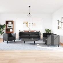 Chesterfield Polstersofa Schwarz – Sessel, 2-Sitzer & 3-Sitzer